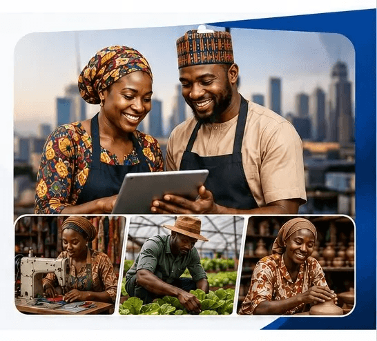 Nigerian entrepreneurs collaborating on business growth