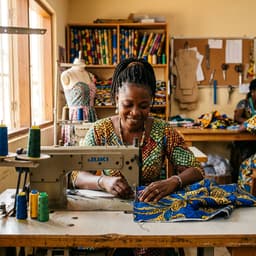 MSME owner at sewing machine